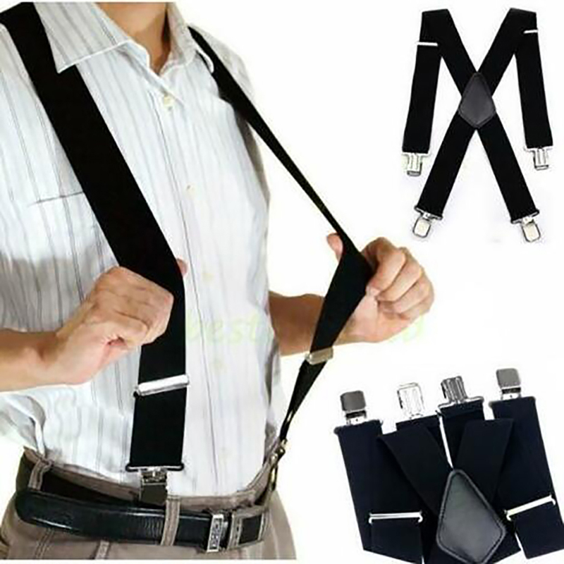 Suspenders Clip Men - Suspender pria, lebar 35mm, elastis dapat