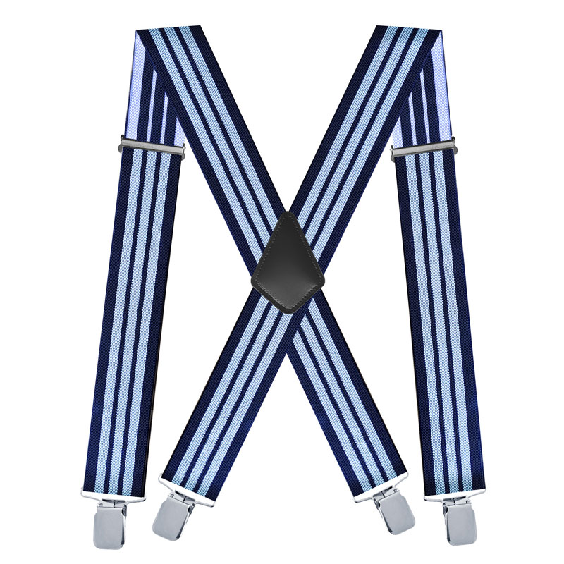 Suspenders Clip Men - Suspender Pria Bergaris X Belakang Lebar