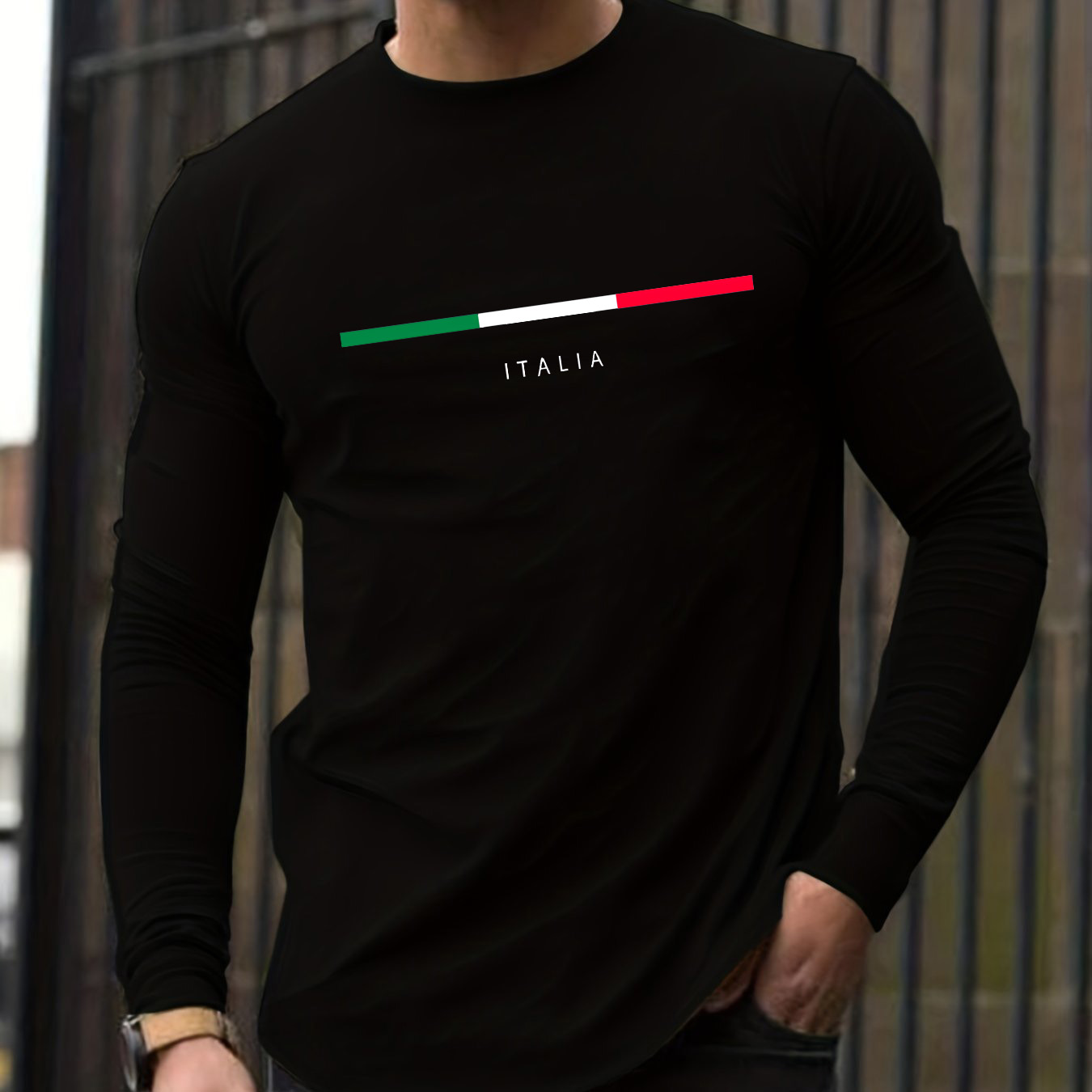 Men Fashion Upper - Kaos oblong pria lengan panjang 100%