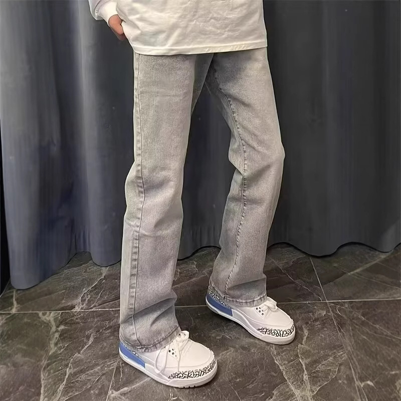 Men'S Fashion Grey Jeans - Celana Jeans Pria Model Vintage Amerika,