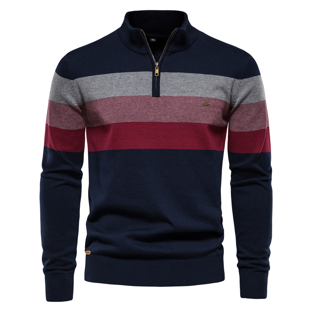 Mens Fashion Mullet - Aiopoon Sweter Pullover Patchwork Pria Sweter