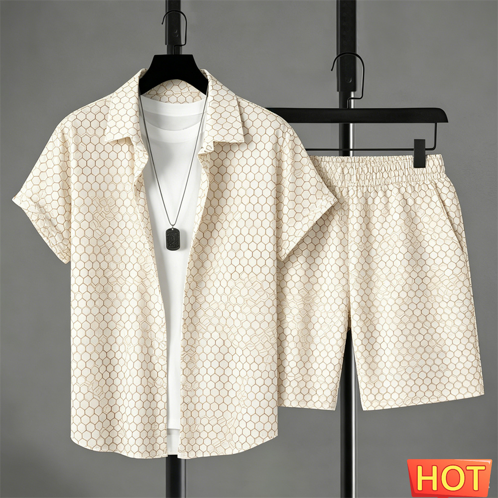 Men'S Fashion Outfits - Setelan Kemeja Pria Musim Panas Setelan