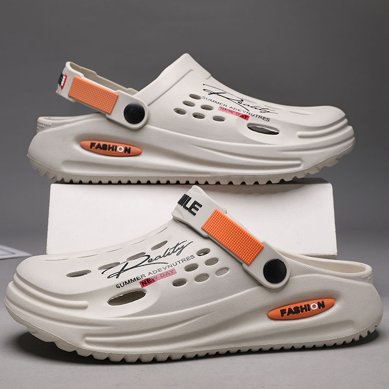 Mens Fashion Mullet - Sandal Pria EVA Berlubang, Mules Anti