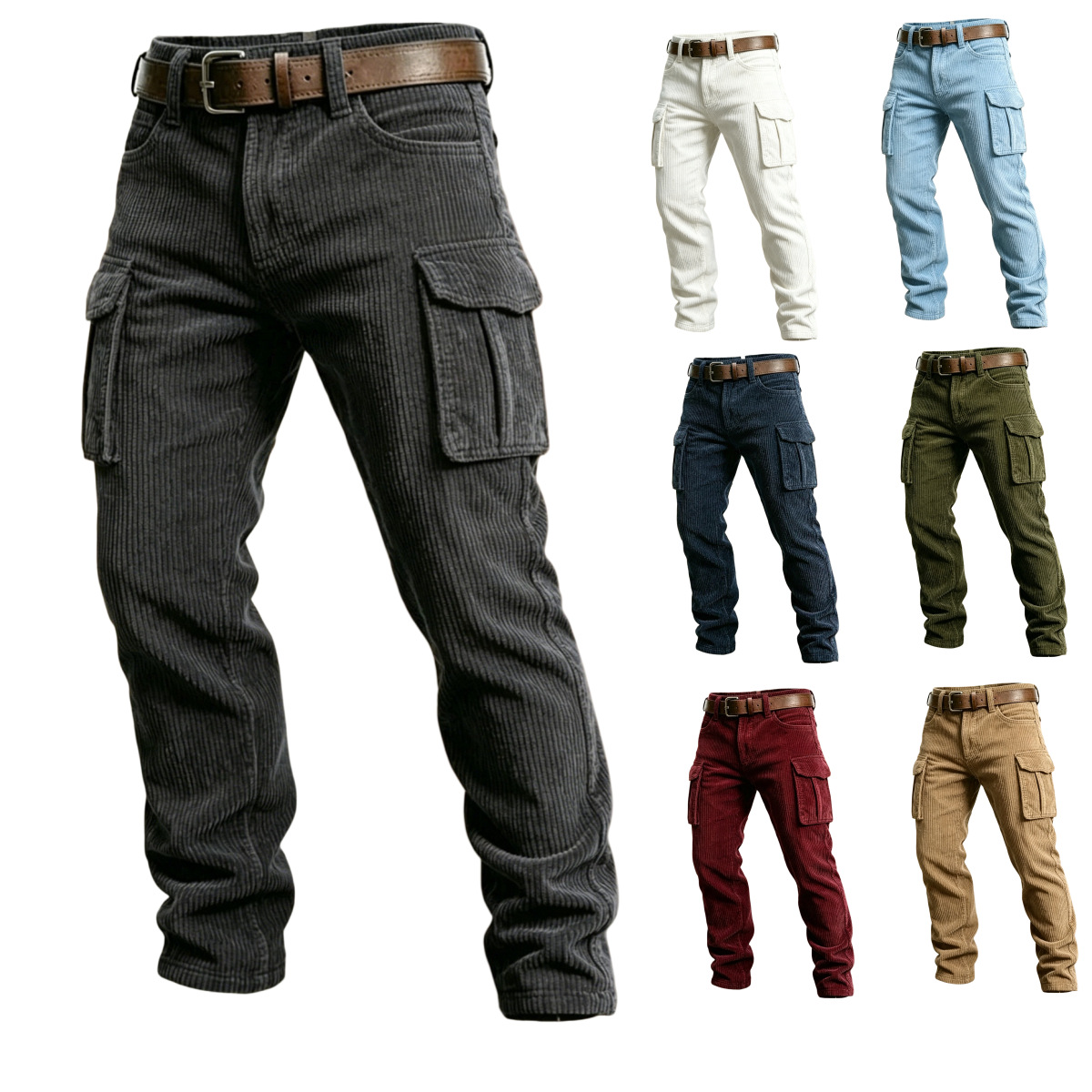 Men'S Fashion Pants 2025 - Celana Cargo Lurus Stylish Musim Semi