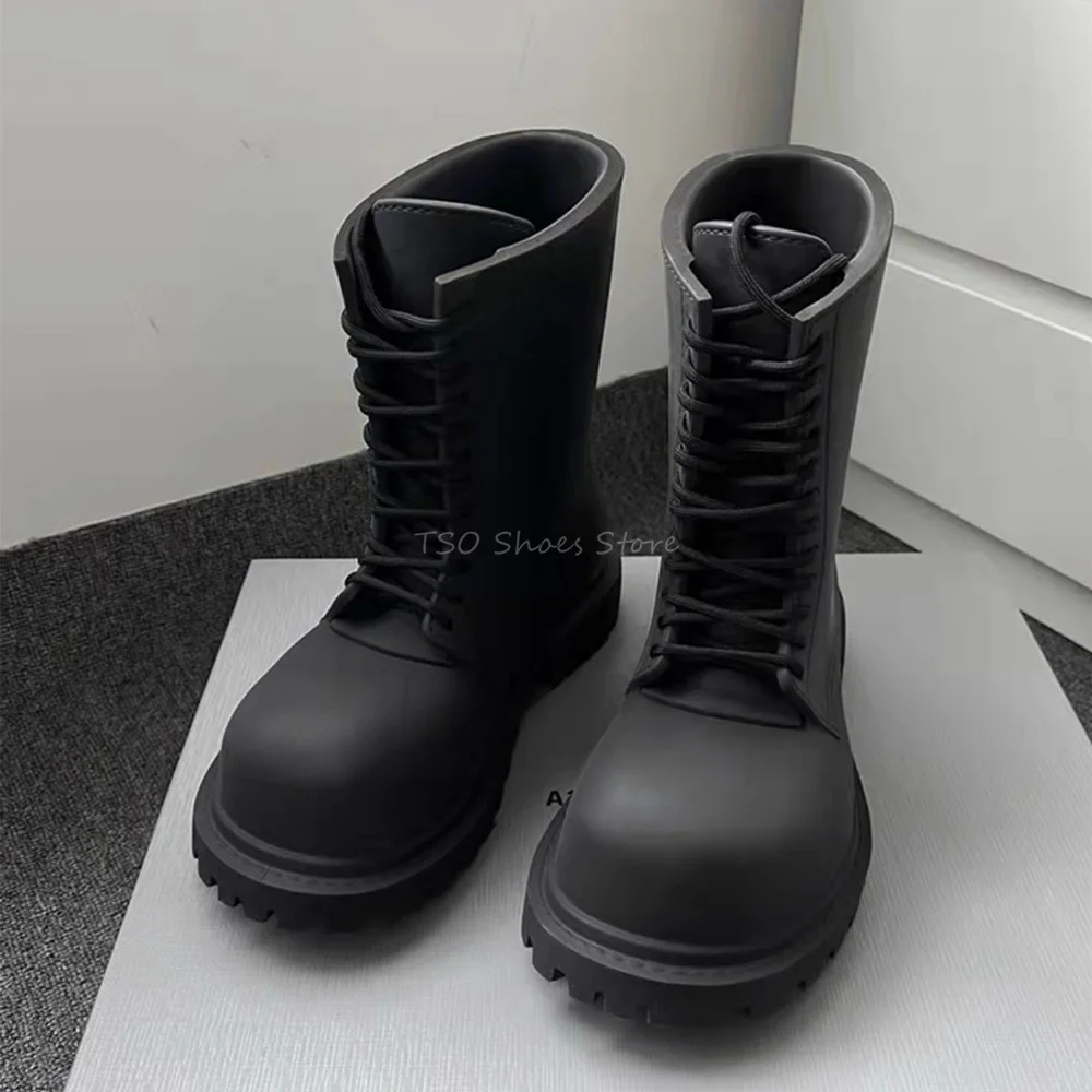 Chelsea Boots Men - Sepatu bot hitam sol tebal untuk