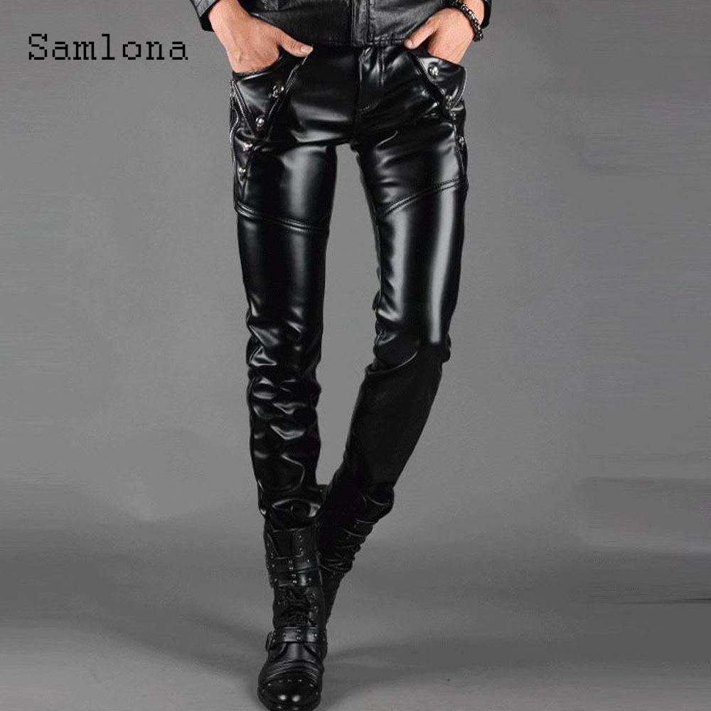 Men'S Fashion Pants 2025 - Celana Kulit Pu Grunge Seksi Pakaian