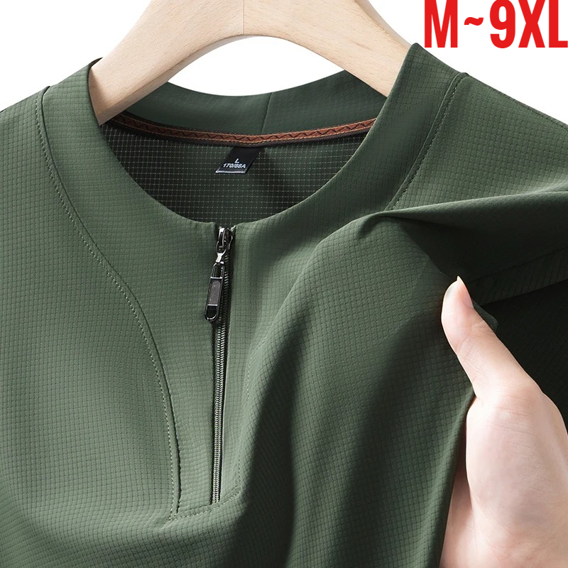 Men Fashion Upper - Kaos Henley Pria Ukuran Besar 9XL
