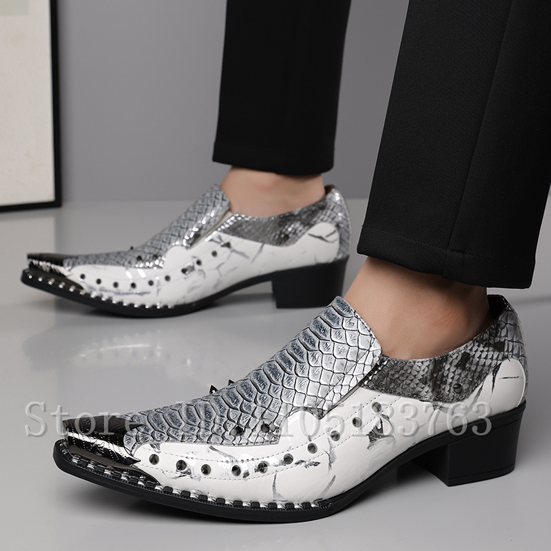 Men'S Fashion For Wedding - Sepatu Loafer Pria Motif Kulit Ular