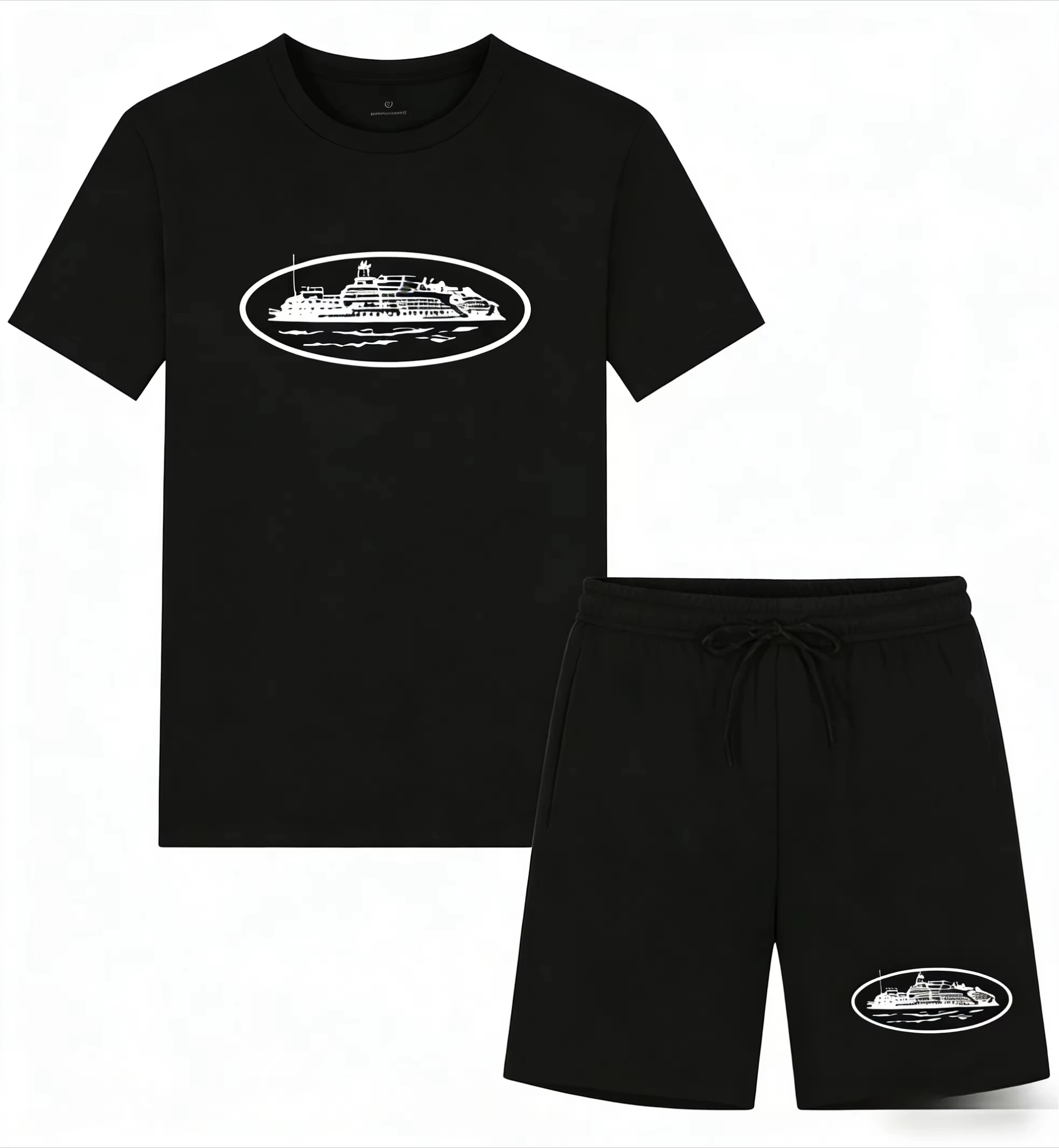 Men'S Fashion Brands - Kaos dan Celana Pendek Motif Perahu