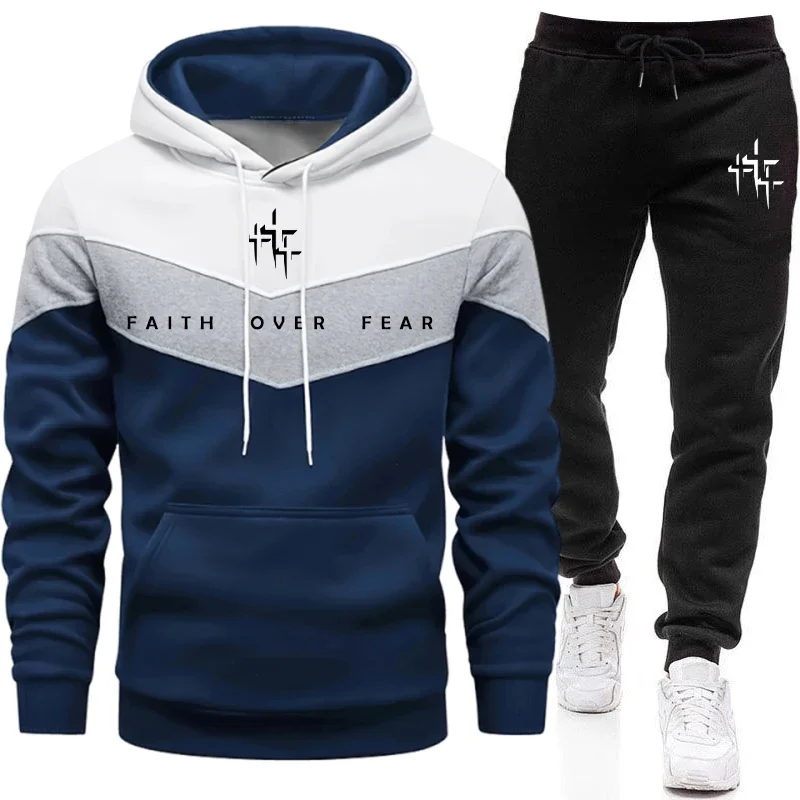 Faith Over Fear Setelan Olahra - Men'S Fashion Hoodies ulasan dan harga