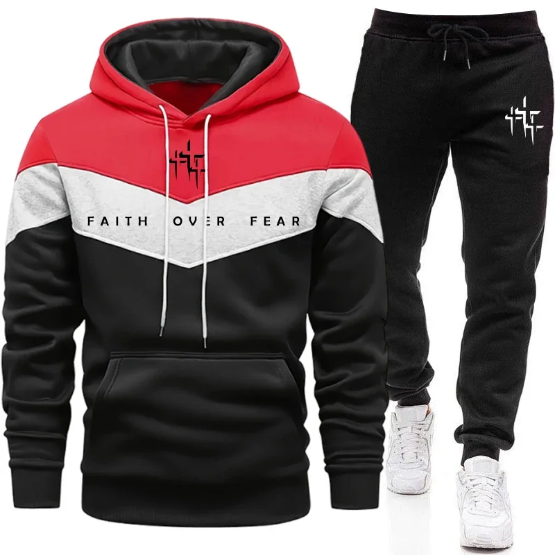 Faith Over Fear Setelan Olahra - Men'S Fashion Hoodies ulasan dan harga