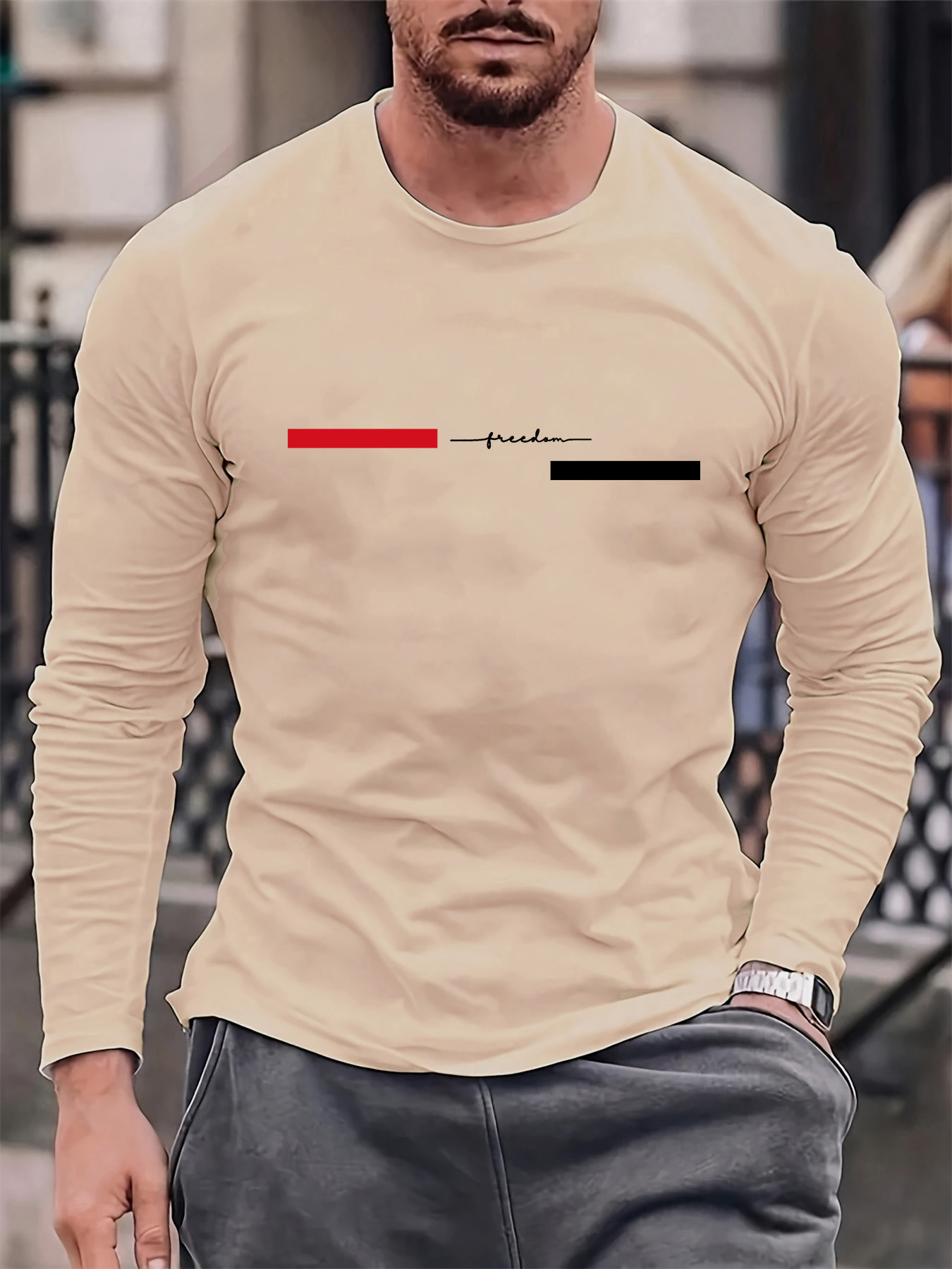Kaos pria lengan panjang 100%  - Men Fashion Upper ulasan dan harga