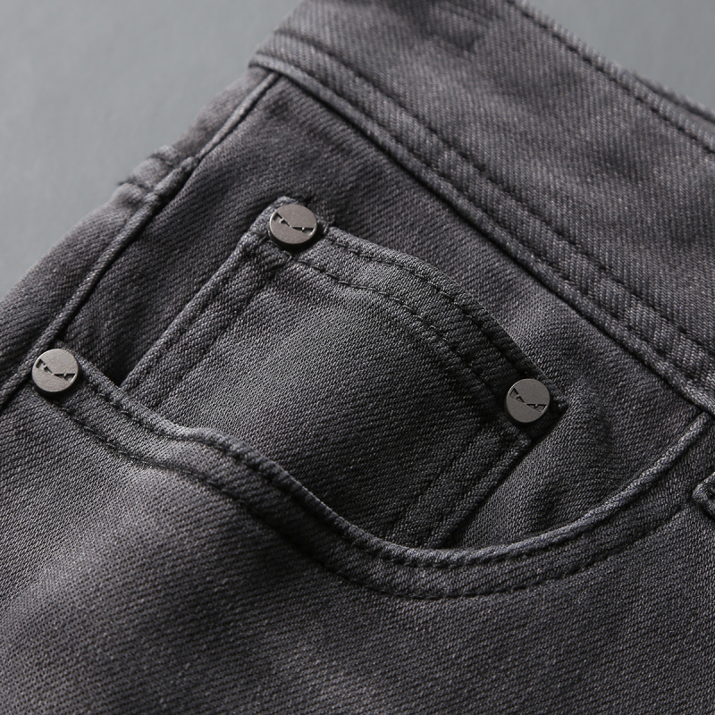Celana Jeans Merek Trendi Baru - Men'S Fashion Grey Jeans ulasan dan harga