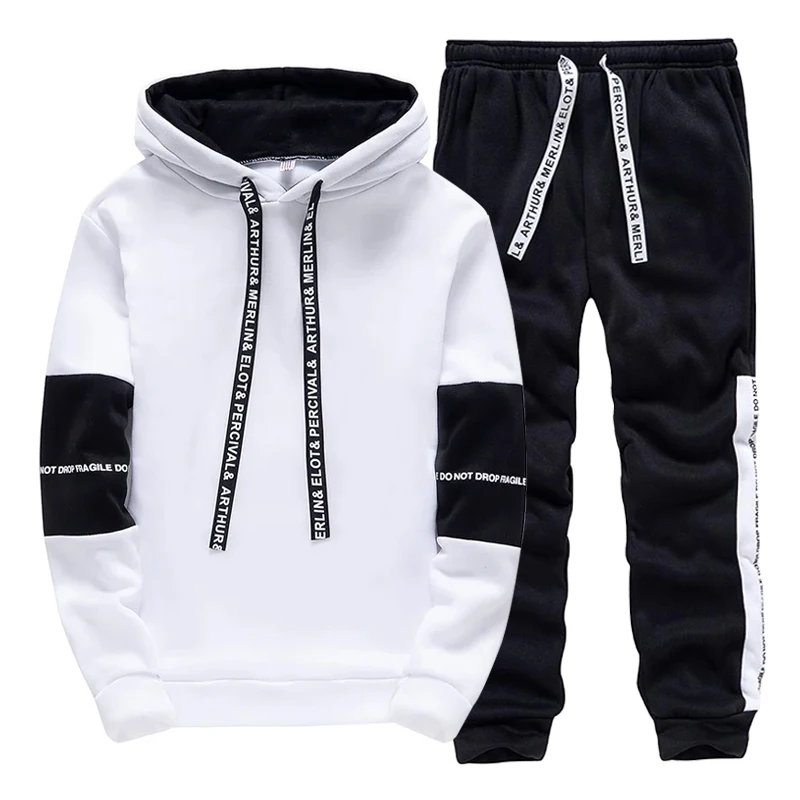 Setelan Olahraga Pria Hitam Pu - Men'S Fashion Hoodies ulasan dan harga