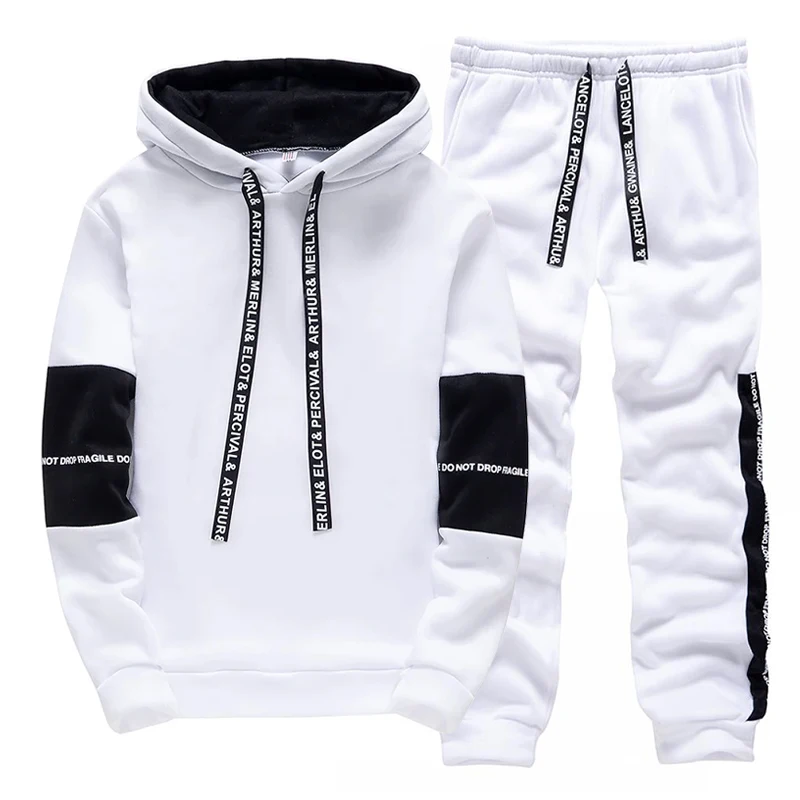 Setelan Olahraga Pria Hitam Pu - Men'S Fashion Hoodies ulasan dan harga
