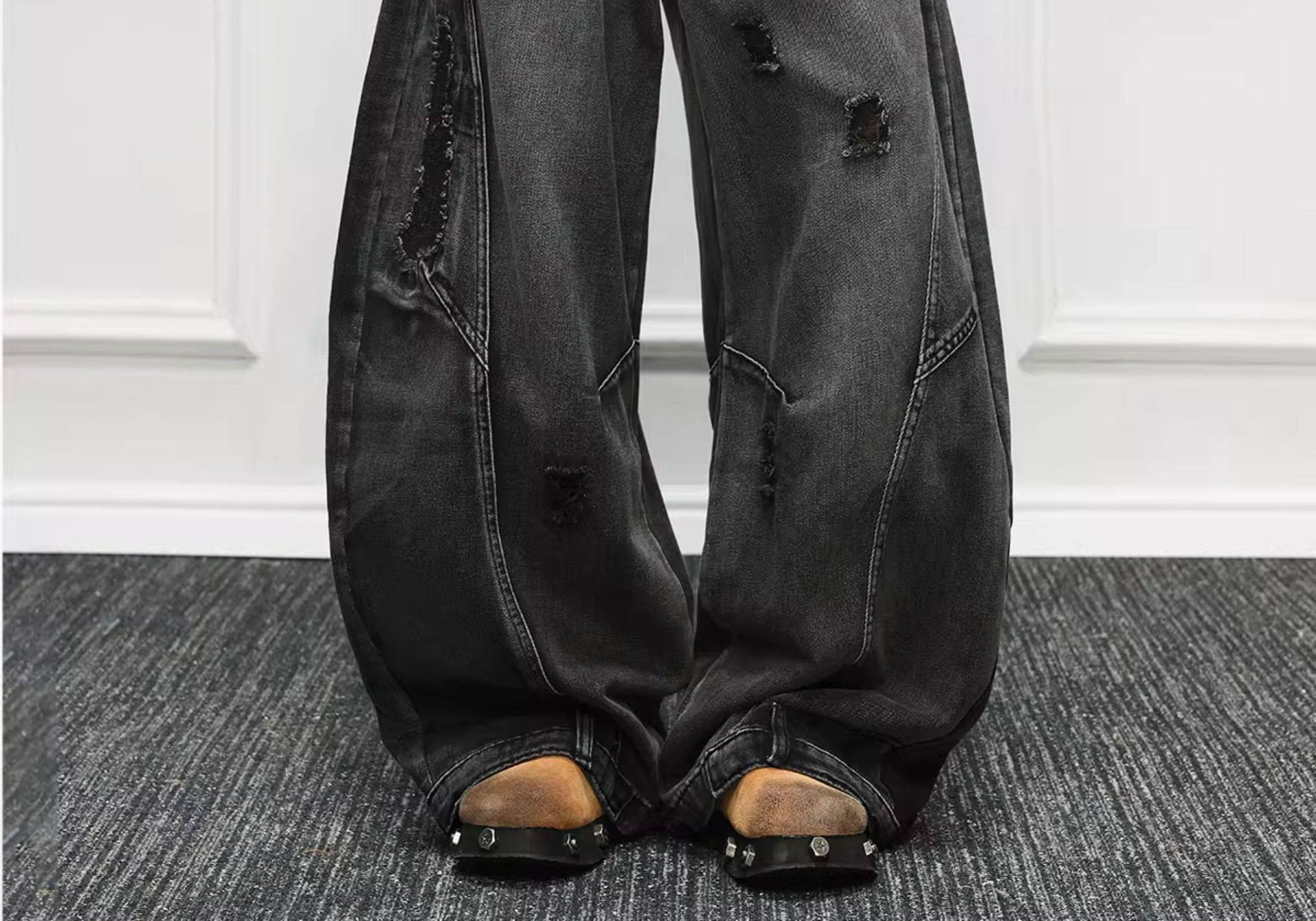 Celana Jeans Pria Gaya Amerika - Men'S Fashion Grey Jeans ulasan dan harga