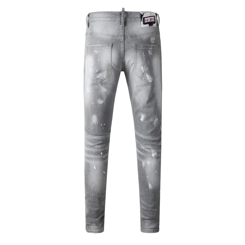 Celana Jeans Pria High Street  - Men'S Fashion Grey Jeans ulasan dan harga