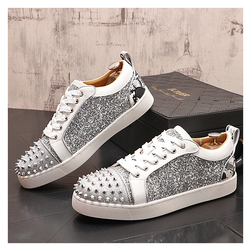 Sepatu Paku Keling Perak Fashi - Mens Fashion Dress Shoes ulasan dan harga