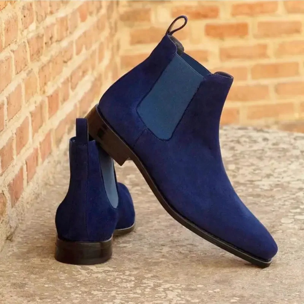 Sepatu Chelsea Pria Biru Suede - Chelsea Boots Men ulasan dan harga