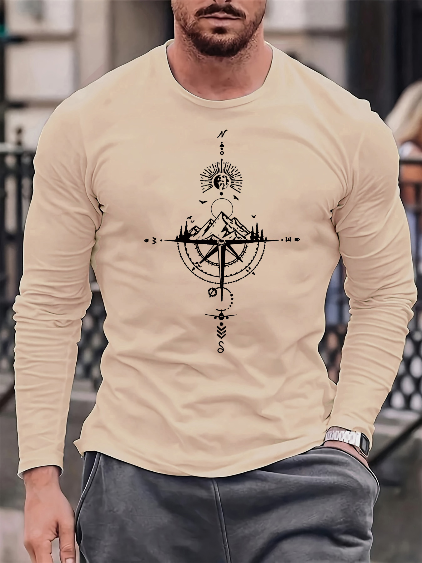 Kaos pria lengan panjang 100%  - Men Fashion Upper ulasan dan harga