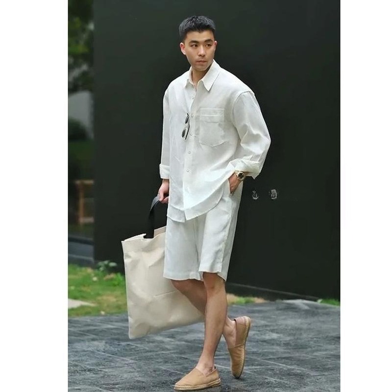 Set Kasual Musim Panas Kemeja  - Mens Fashion Trend ulasan dan harga