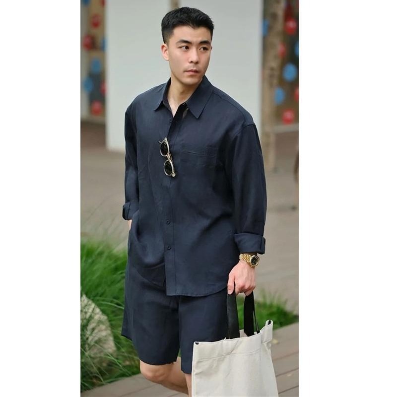 Set Kasual Musim Panas Kemeja  - Mens Fashion Trend ulasan dan harga