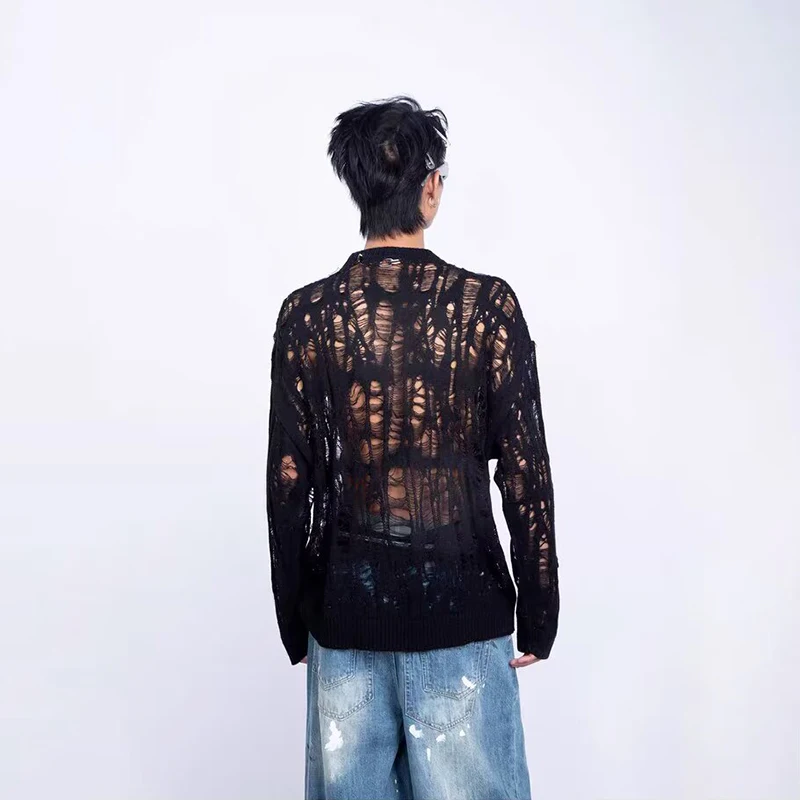 Sweter Rajut Jaring Berlubang  - Mens Fashion Mullet ulasan dan harga