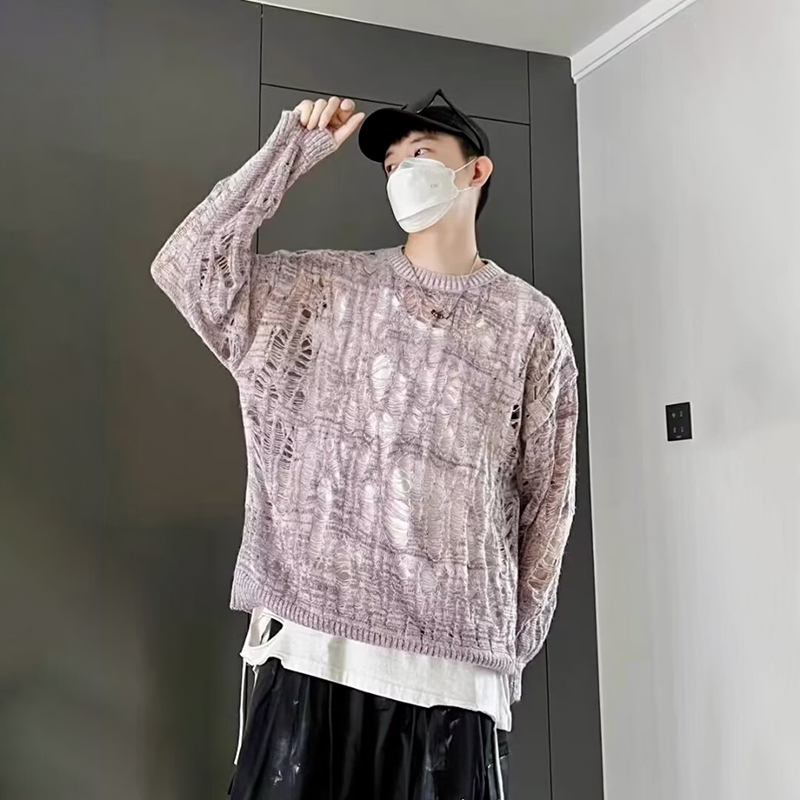 Sweter Rajut Jaring Berlubang  - Mens Fashion Mullet ulasan dan harga