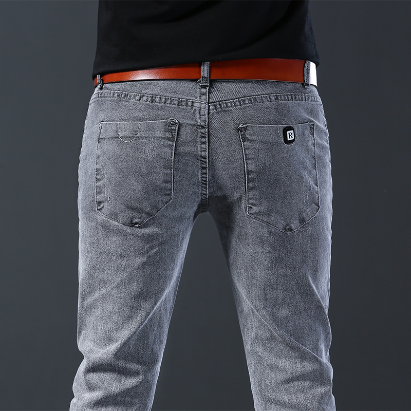 Celana Jeans Abu-abu Elastis S - Men'S Fashion Grey Jeans ulasan dan harga
