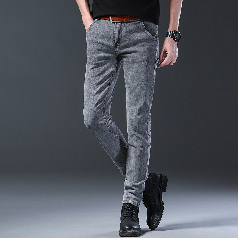 Celana Jeans Abu-abu Elastis S - Men'S Fashion Grey Jeans ulasan dan harga