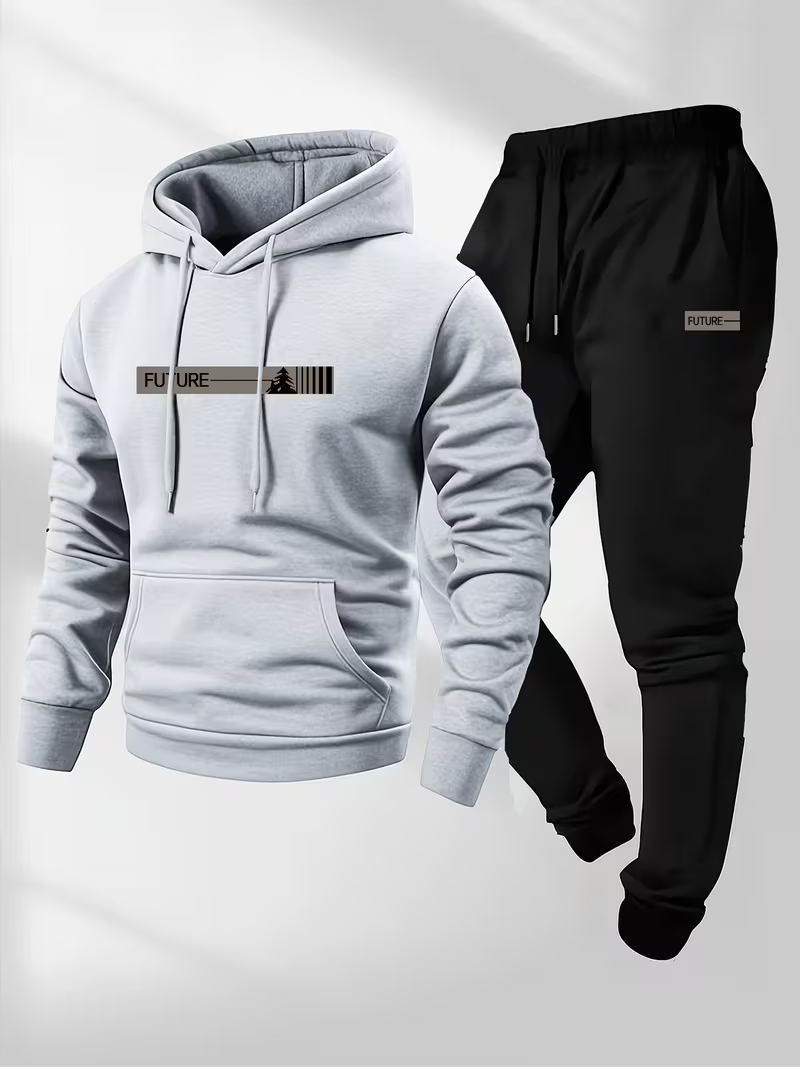 Set Hoodie dan Celana Thermal  - Men'S Fashion Hoodies ulasan dan harga