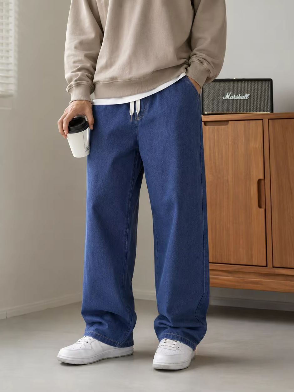 Celana Jeans Kasual Pria Longg - Men'S Fashion Grey Jeans ulasan dan harga
