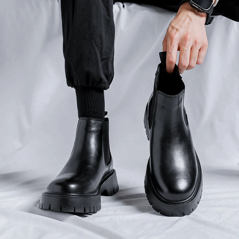 Sepatu Chelsea Boots Kulit Fas - Mens Fashion Dress Shoes ulasan dan harga