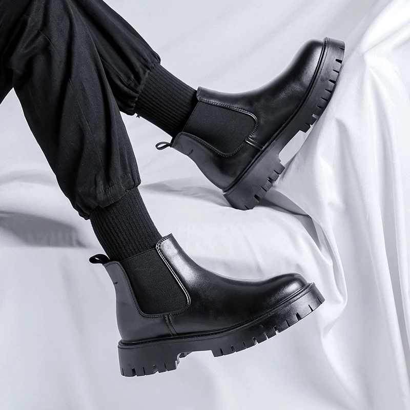Sepatu Chelsea Boots Kulit Fas - Mens Fashion Dress Shoes ulasan dan harga