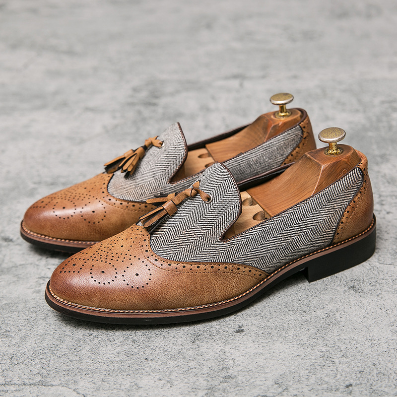 Sepatu Loafer Pria Kulit Asli  - Mens Fashion Dress Shoes ulasan dan harga