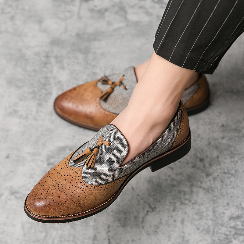 Sepatu Loafer Pria Kulit Asli  - Mens Fashion Dress Shoes ulasan dan harga