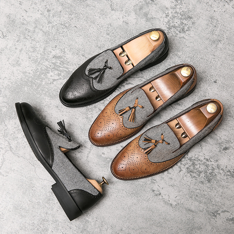 Sepatu Loafer Pria Kulit Asli  - Mens Fashion Dress Shoes ulasan dan harga