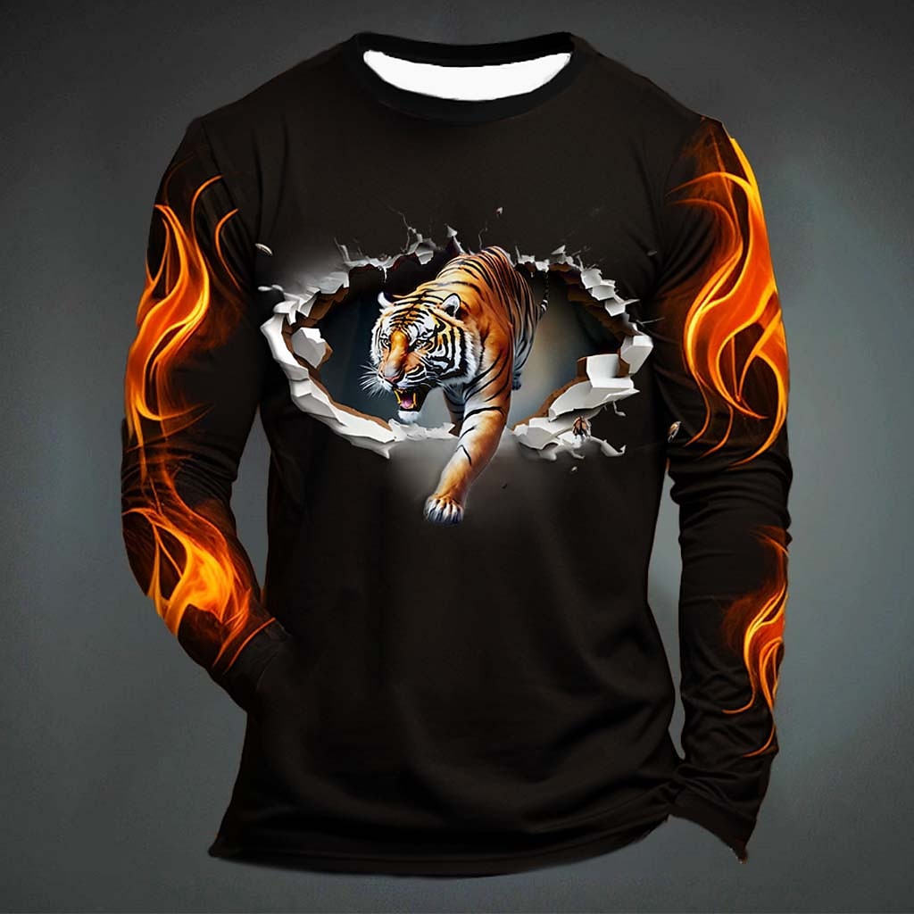 Kaos Oblong Pria Motif Harimau - Mens Fashion Trend ulasan dan harga