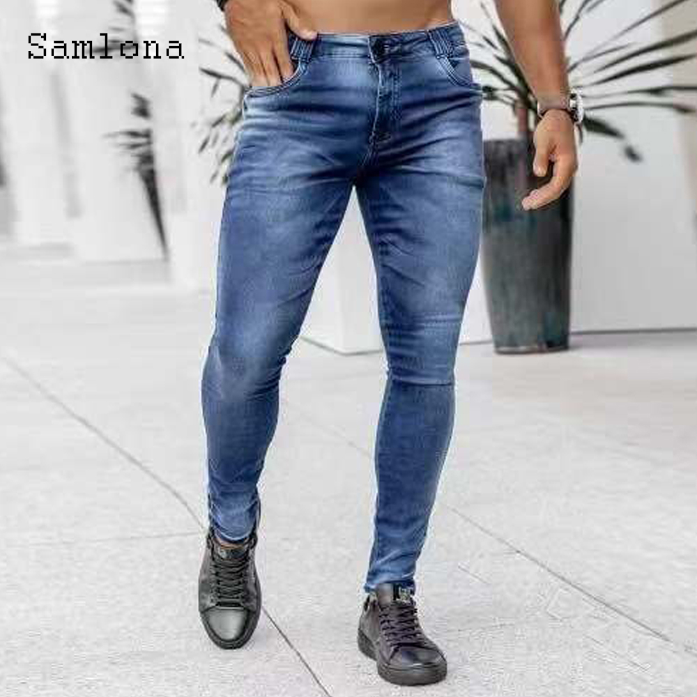 Samlona celana Jeans Denim kur - Men'S Fashion Grey Jeans ulasan dan harga