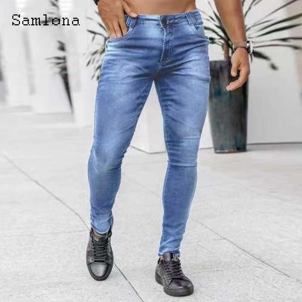 Samlona celana Jeans Denim kur - Men'S Fashion Grey Jeans ulasan dan harga