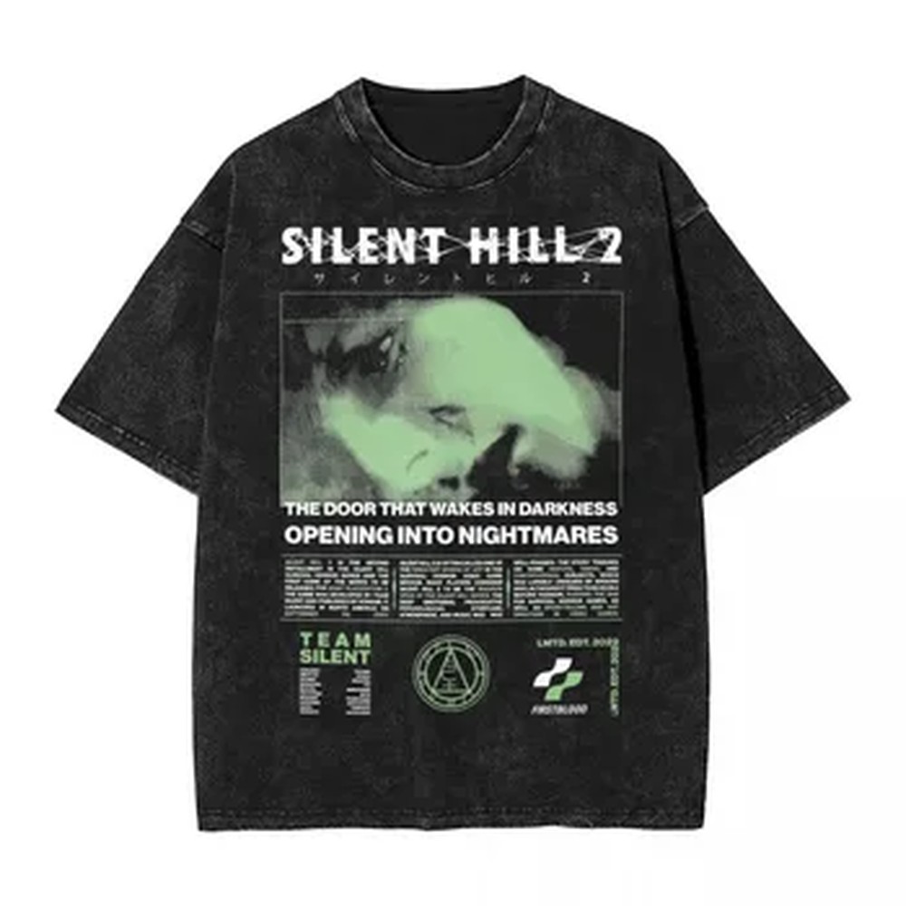 Silent Hill 2 Kaos Washed Stre - Men'S Fashion Oversized T Shirt ulasan dan harga