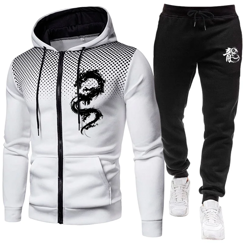 Setelan Pria Motif Naga Paris, - Men'S Fashion Hoodies ulasan dan harga