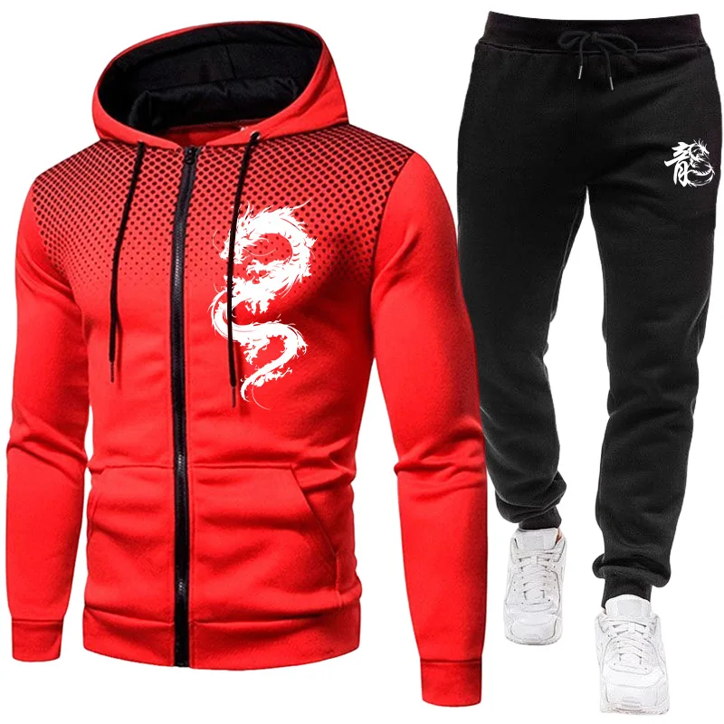 Setelan Pria Motif Naga Paris, - Men'S Fashion Hoodies ulasan dan harga