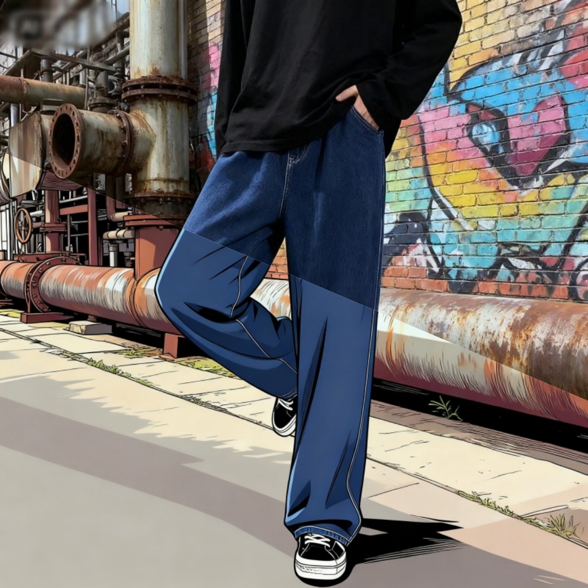 Celana Jeans Pria Kasual Longg - Men'S Fashion Grey Jeans ulasan dan harga