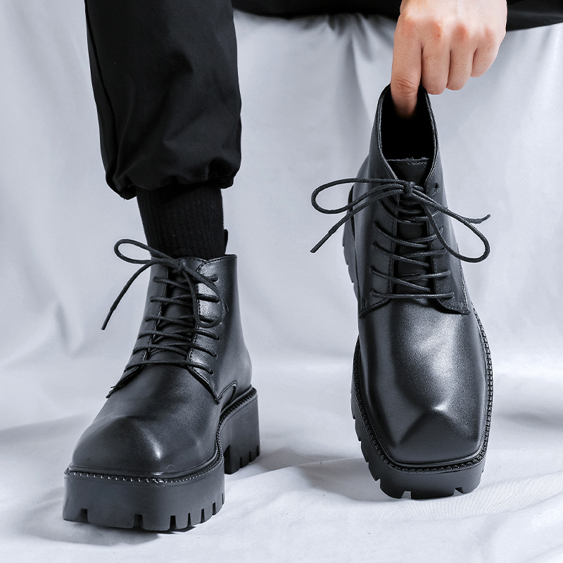 Sepatu bot kulit asli mewah pr - Men'S Fashion Brands ulasan dan harga