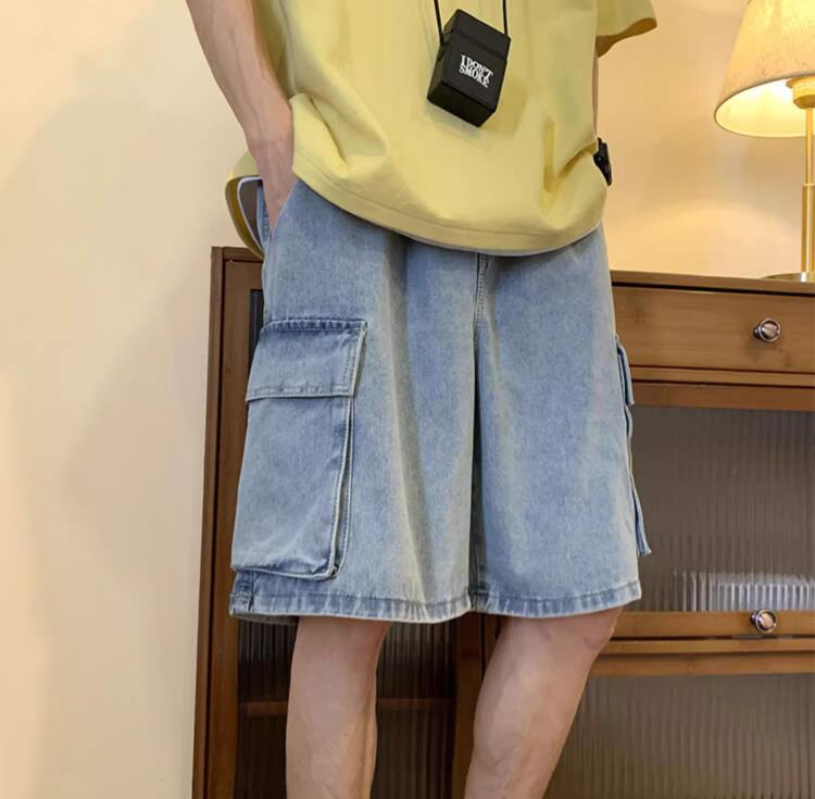 Celana Pendek Denim Cargo Kore - Mens Fashion Cargo Pants ulasan dan harga