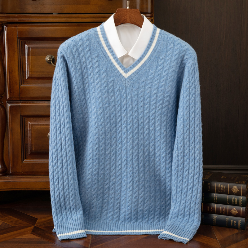Sweter Kasmir Murni 100% Tebal - Mens Fashion Mullet ulasan dan harga