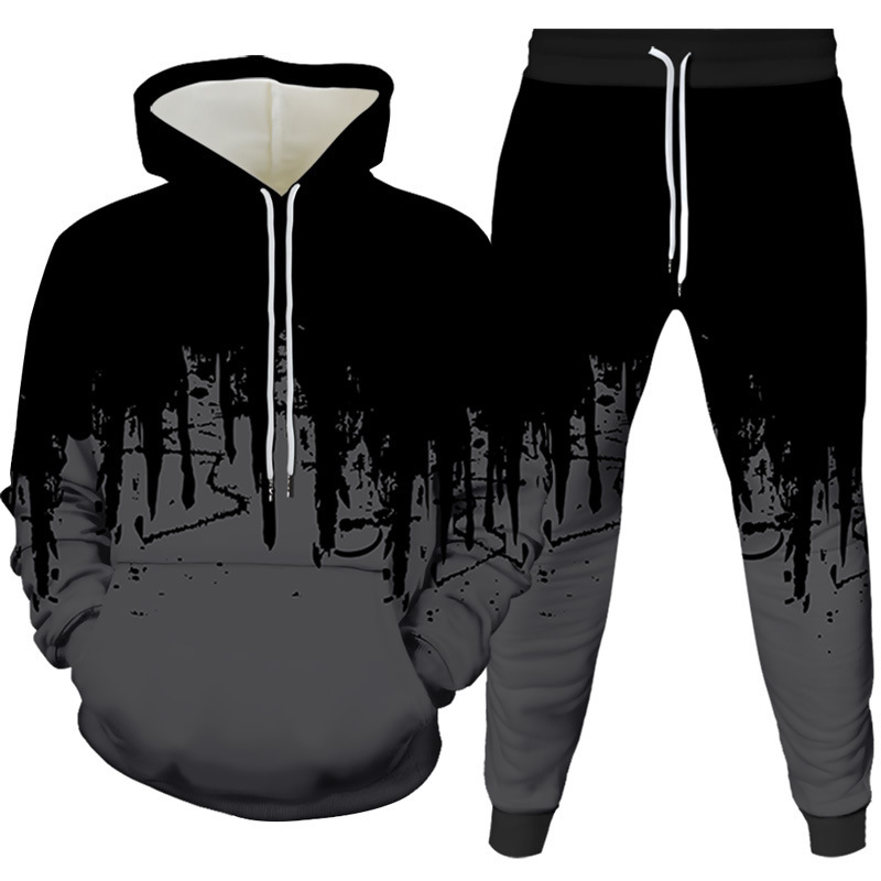 Set Hoodie dan Celana 3D Print - Men'S Fashion Hoodies ulasan dan harga
