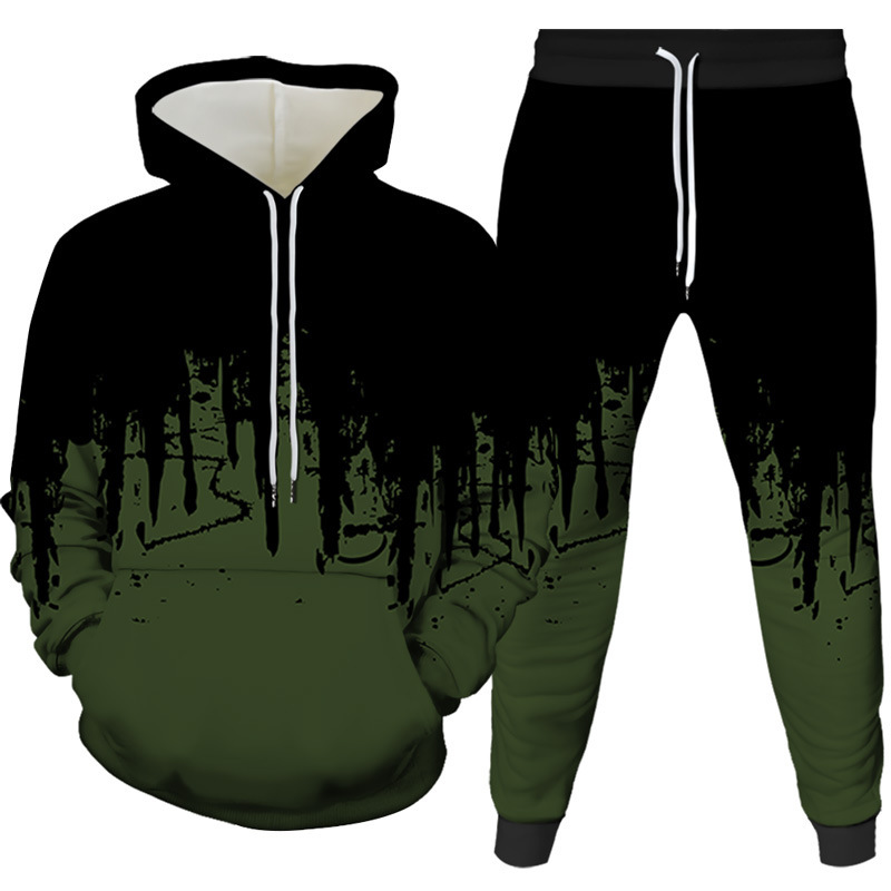 Set Hoodie dan Celana 3D Print - Men'S Fashion Hoodies ulasan dan harga