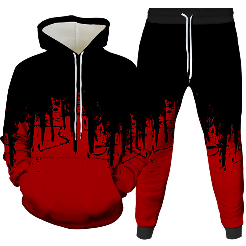 Set Hoodie dan Celana 3D Print - Men'S Fashion Hoodies ulasan dan harga